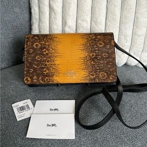 NWT Coach Hayden Lizard Crossbody Foldover Bag